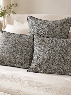 Arhaus Palampore Linen Blend Pillow Shams Set of 3 Standard Euro